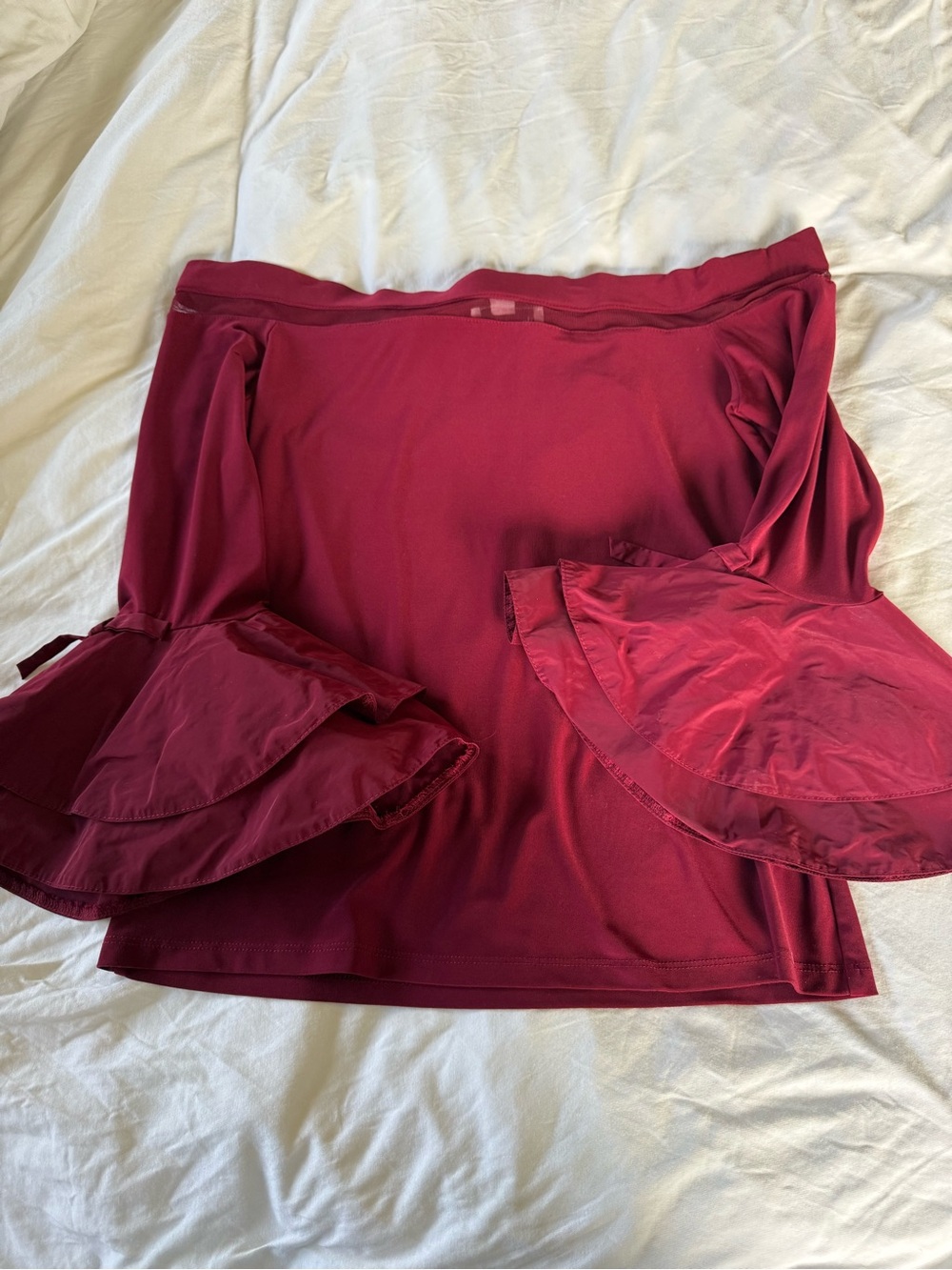 Joseph Ribkoff Burgundy Off-Shoulder Top